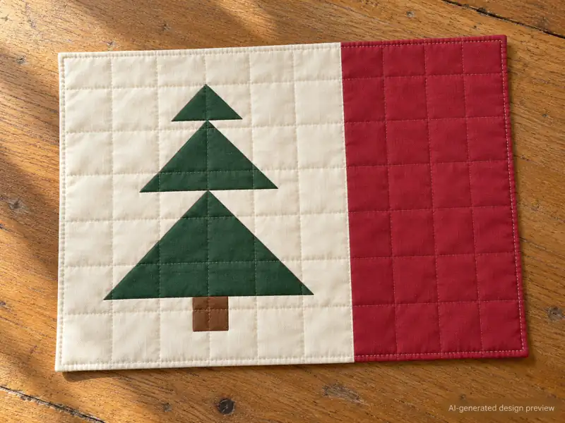 Design concept for Little Fir Mug Rug