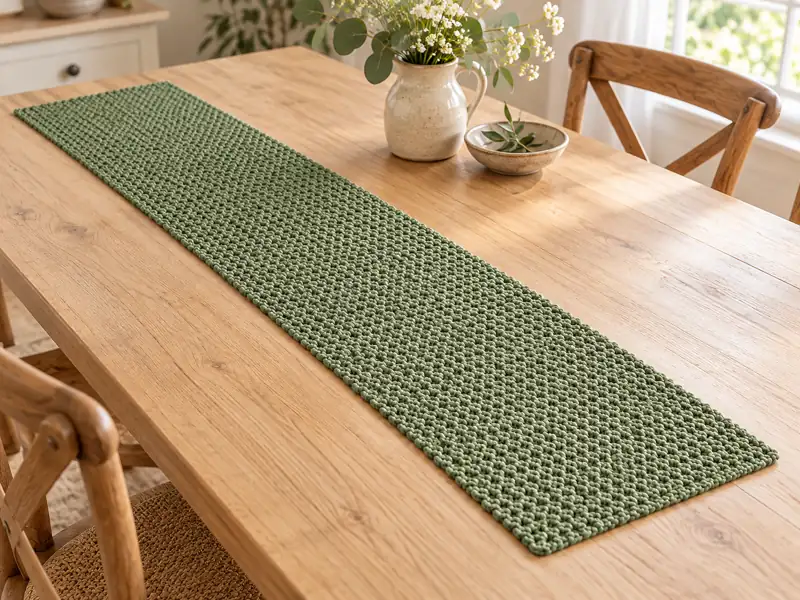 Design concept for Moss Stitch Table Runner — Large Print
