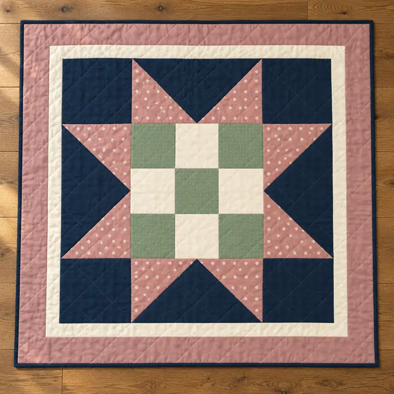 Design concept for Rosewood Meadow Star Quilt