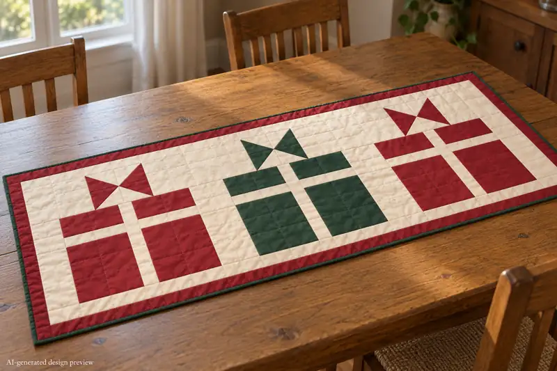 Design concept for Wrapped in Joy Table Runner